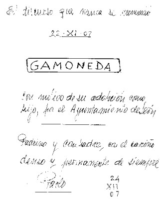 Portada del manuscrito del discurso de Pablo de la Varga.