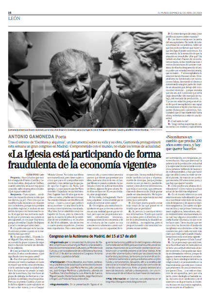 Página de la entrevista.