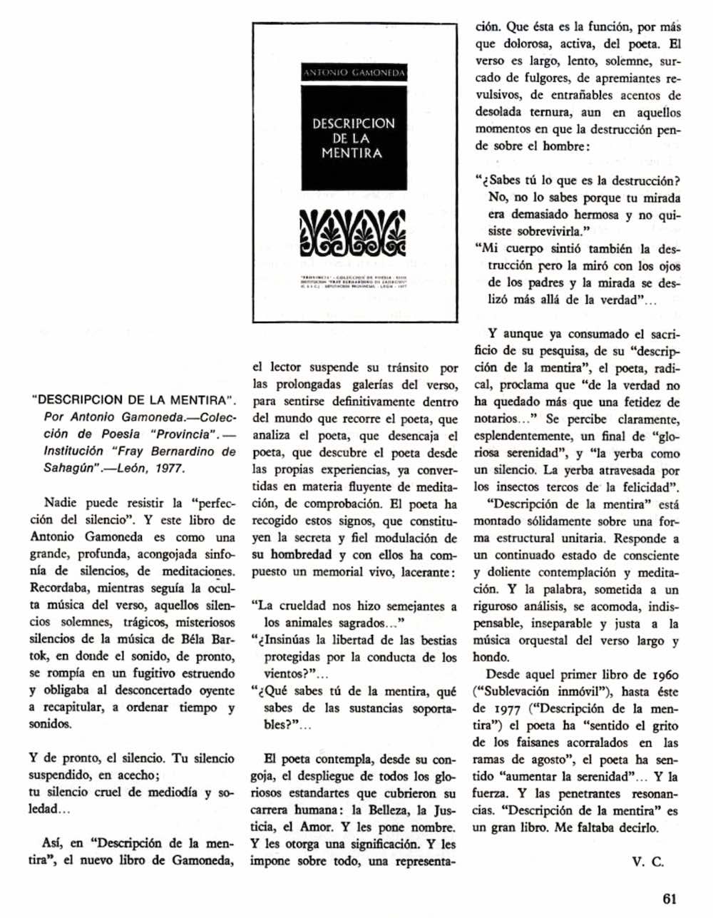 reseña Descripción de la mentira